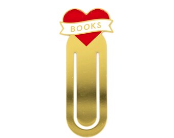 Heart Books Metal Bookmark