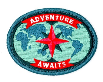 Adventure Awaits Embroidered Iron-On Patch