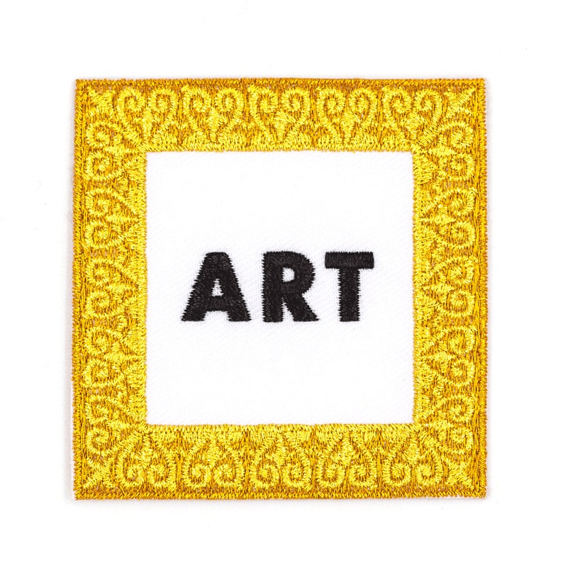 Art Gold Frame Embroidered Iron-On Patch