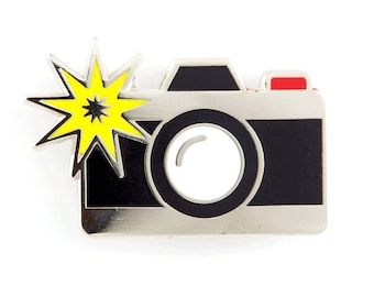 Camera Flash Enamel Pin