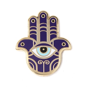 Hamsa Hand Deep Blue Enamel Pin