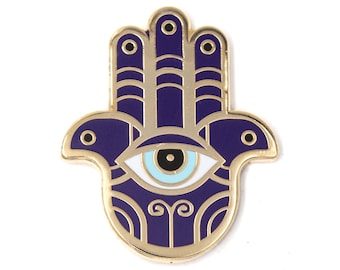 Hamsa Hand Deep Blue Enamel Pin