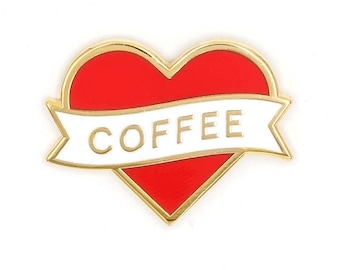 Heart Coffee Enamel Pin