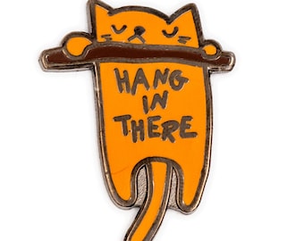 Hang In There Cat Enamel Pin