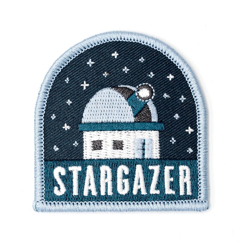 Stargazer Lettering Stargazer Embroidered Iron-on Patch - Etsy