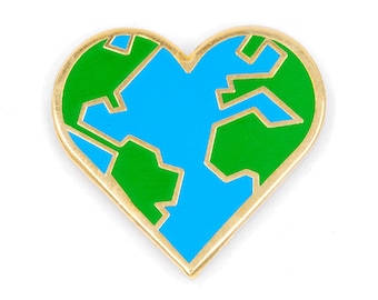Heart Earth Enamel Pin
