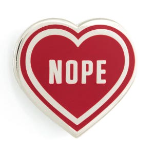 Nope Heart Enamel Pin image 1
