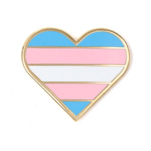Trans Pride Heart Enamel Pin