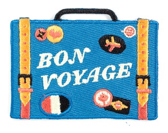 Bon Voyage Suitcase Embroidered Iron-On Patch