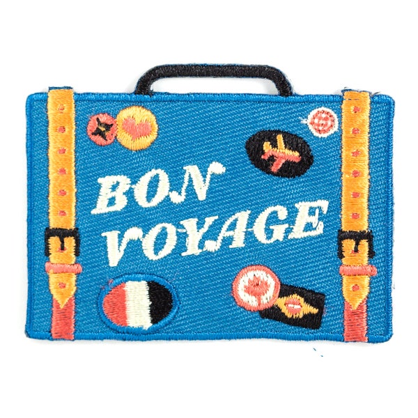 Bon Voyage Suitcase Embroidered Iron-On Patch