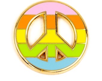Rainbow Peace Sign Enamel Pin