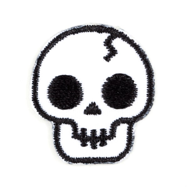 Skull Embroidered Mini Sticker Patch