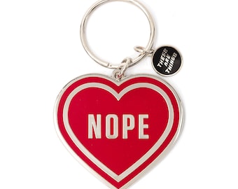 Nope Heart Enamel Keychain