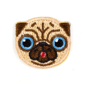 Pug Dog Embroidered Mini Sticker Patch
