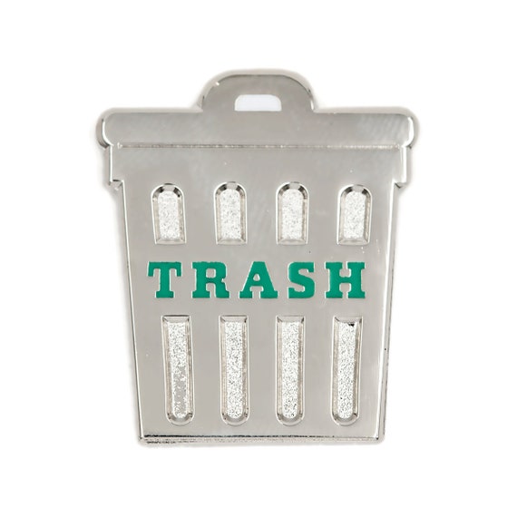 Trash Can Enamel Pin Etsy