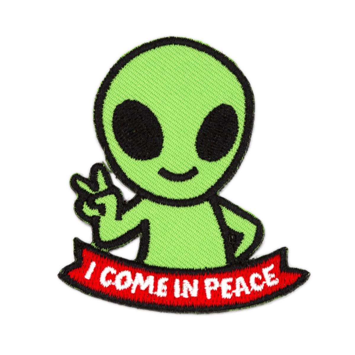 I Come in Peace Alien Embroidered Iron-on Patch - Etsy