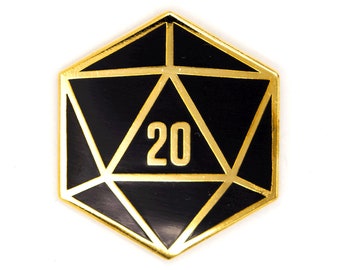 D20 Dungeons & Dragons Enamel Pin