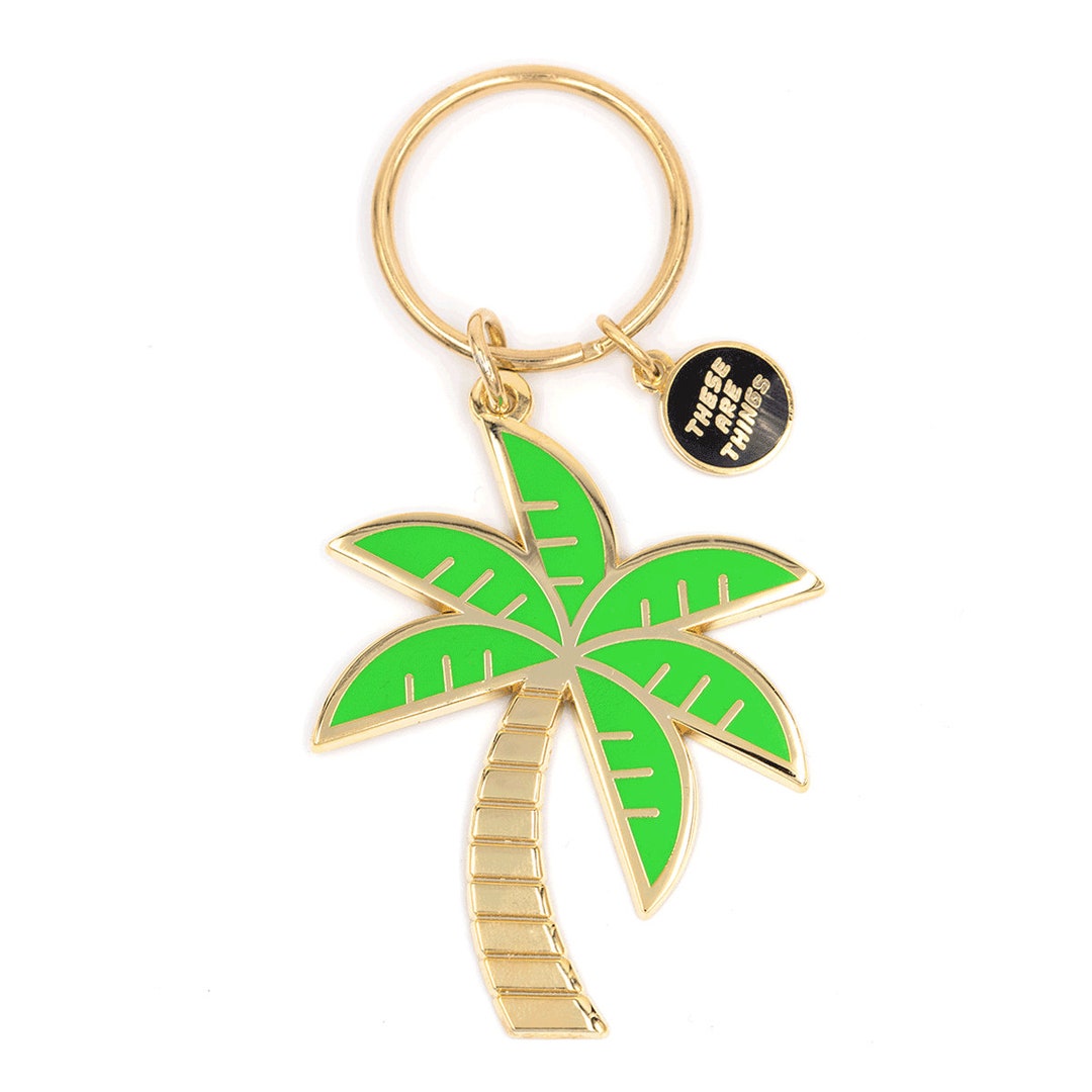 Palm Tree Enamel Keychain