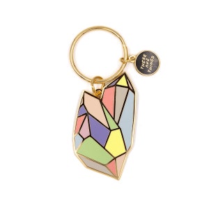 Soft Rainbow Crystal Enamel Keychain