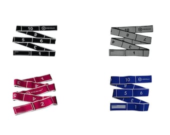 Set di fasce di resistenza: 4 fasce elastiche con passanti - da leggere a pesanti