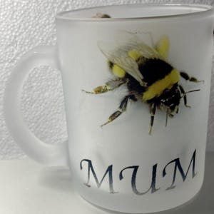 Frosted Glass Bee Mug for Mum