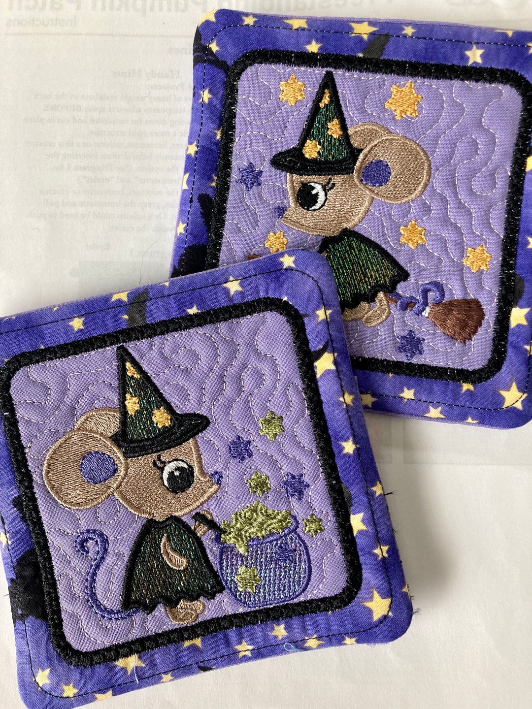 Mouse Rug Coasters Halloween Mouse Coasters Spooky Halloween Home Decor, Sparkling ...