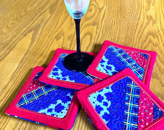 Quilted Coasters - Set of 4 Handcrafted Quilted Coasters