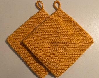 Cotton Pot Holders Red Hot Pads Hand Crochet Pot Holders Etsy