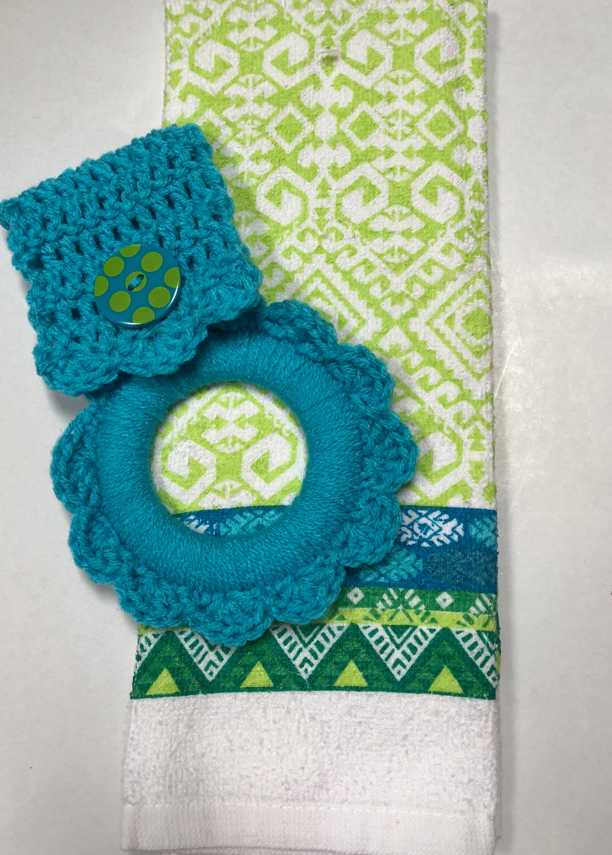kitchen towel & oven towel hanger set tea towel button towel Etsy