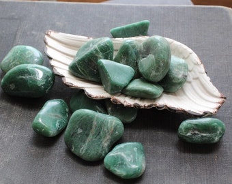 Jade Tumbled Stone - Tuck in your wrap with your Tarot deck - Heart Chakra -  balance and harmony - money prosperity