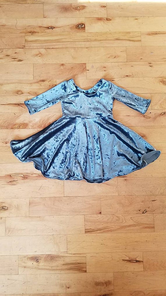 dusty blue velvet dress