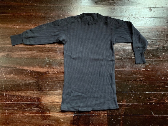 vintage RARE 40s 50s 100% cotton navy blue ribbed