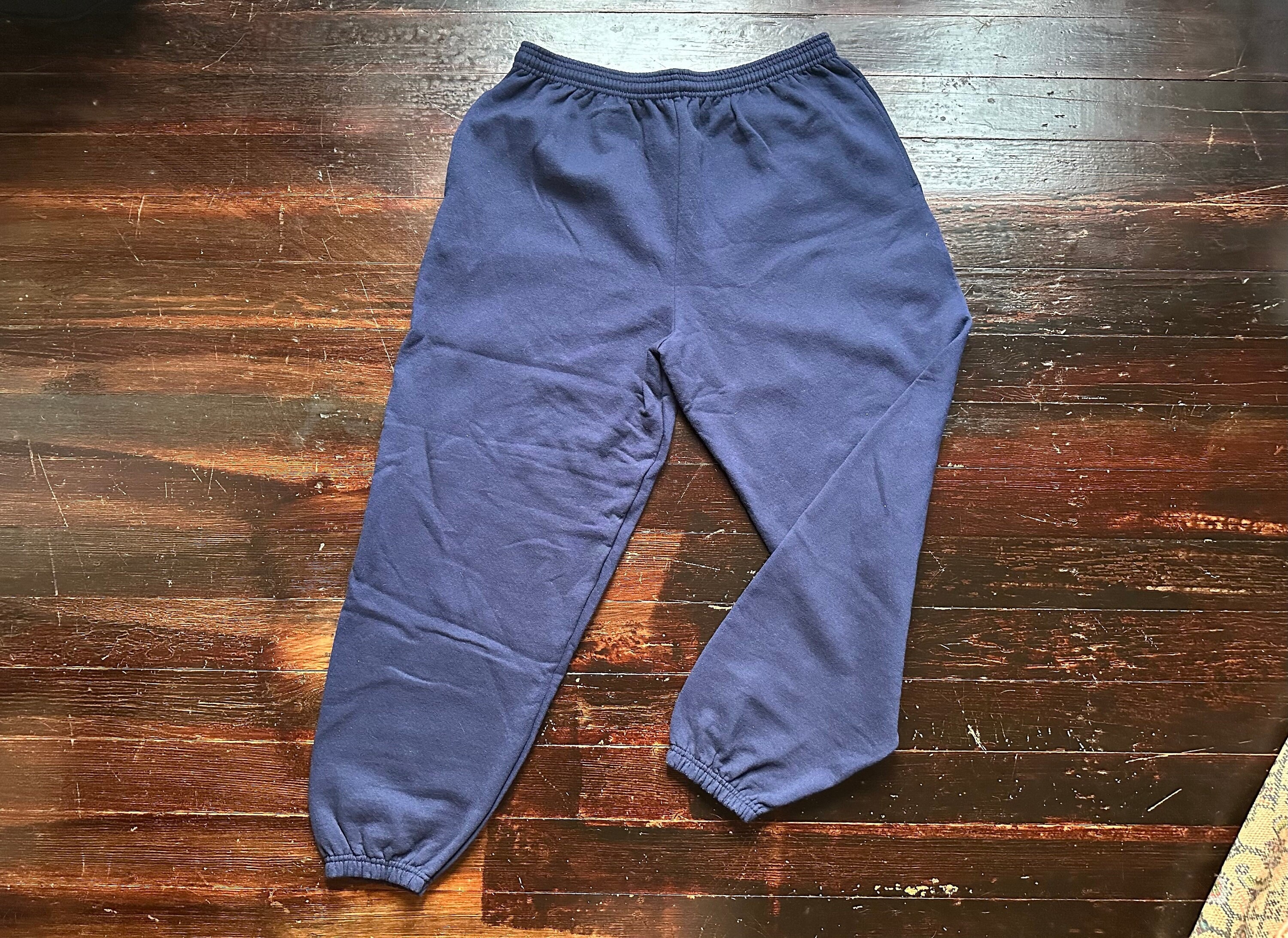 Vintage 80s XL Navy Blue Hanes Jogger Sweatpants USA Vintage 80s XL Navy Blue Hanes Jogger Sweatpants USA
