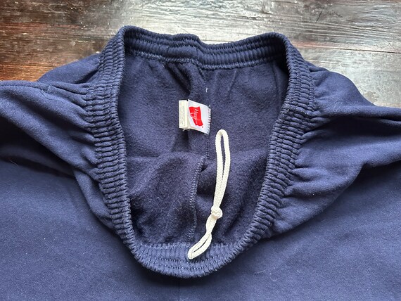 vintage 80s XL navy blue Hanes jogger sweatpants … - image 2
