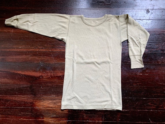 vintage 40s army green long sleeve thermal shirt,