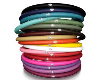 DuePunti Italy 0,02 Karat Naturdiamant und Silikonarmband (12 Farben und 3 Größen). Signiertes DuePunti Armband.