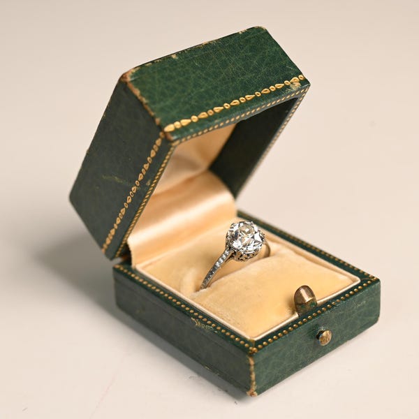 Art Deco 1.81center-ct GIA-Certified Old European Cut Diamond Engagement Ring. Antique Diamond Ring, Circa 1925. Handcrafted Platinum Ring.