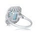 Aquamarine Diamond Halo and Platinum Engagement Ring image 5