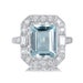 Aquamarine Diamond Halo and Platinum Engagement Ring image 1