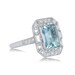 Aquamarine Diamond Halo and Platinum Engagement Ring image 4