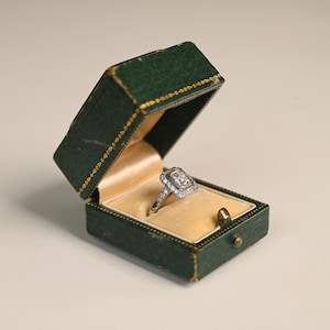 Sale - 1center-ct GIA-Certified Antique Cushion Cut Diamond Ring. Halo Old European Cut Diamond Ring. Handcrafted in Platinum Ring.