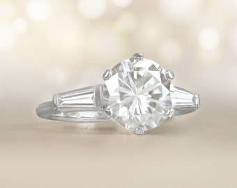 2.53ct GIA-Certified Diamond Ring. Handcrafted Prong Platinum Ring.