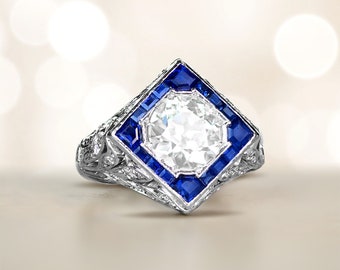 Antique GIA-Certified 1.69ct Old European Diamond Ring, Circa 1925. Handcrafted Platinum Ring.
