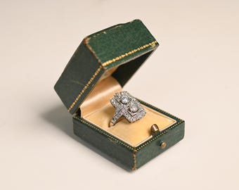 0.40center-ct Round Brilliant-Cut Diamond Ring.  Bezel-Set Diamond Ring. Geometric Single-Cut Diamonds Accent. Handcrafted Platinum Ring.