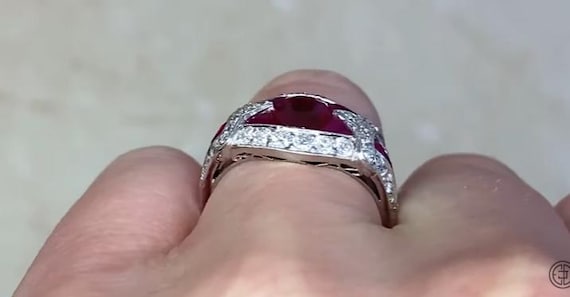 Ruby Ring. 1.08center-ct Oval Cut Natural Ruby Ri… - image 7