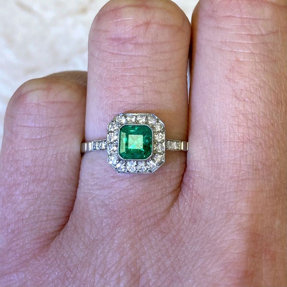 Sale - 0.63ct  Natural Emerald Cut  Ring. Bezel S… - image 6