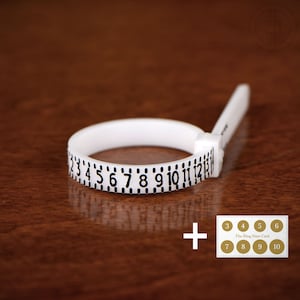 Ring Sizing Kit | Plastic Belt Ring Sizer (Size 1 to Size 17) Size For Wedding Rings + Ring Sizing Business Card