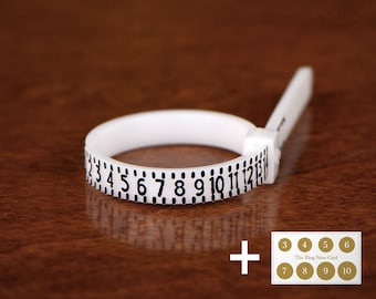 Ring Sizing Kit | Plastic Belt Ring Sizer (Size 1 to Size 17) Size For Wedding Rings + Ring Sizing Business Card