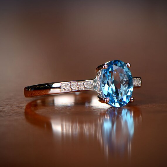 1.10 Carat Topaz Birthstone Ring Estate 