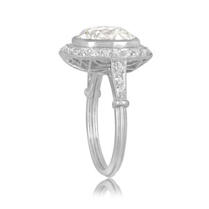 5.02 Carat Estate Diamond Halo Engagement Ring Antique Cushion Cut Diamond Surrounded by Antique Diamonds image 3